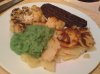 Quorn grill, garlic potato gratin, roasted cauli & mushy peas.jpg