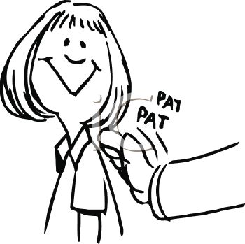 0511-1001-2519-1742_Girl_Getting_a_Pat_on_the_Back_for_a_Job_Well_Done_clipart_image.jpg